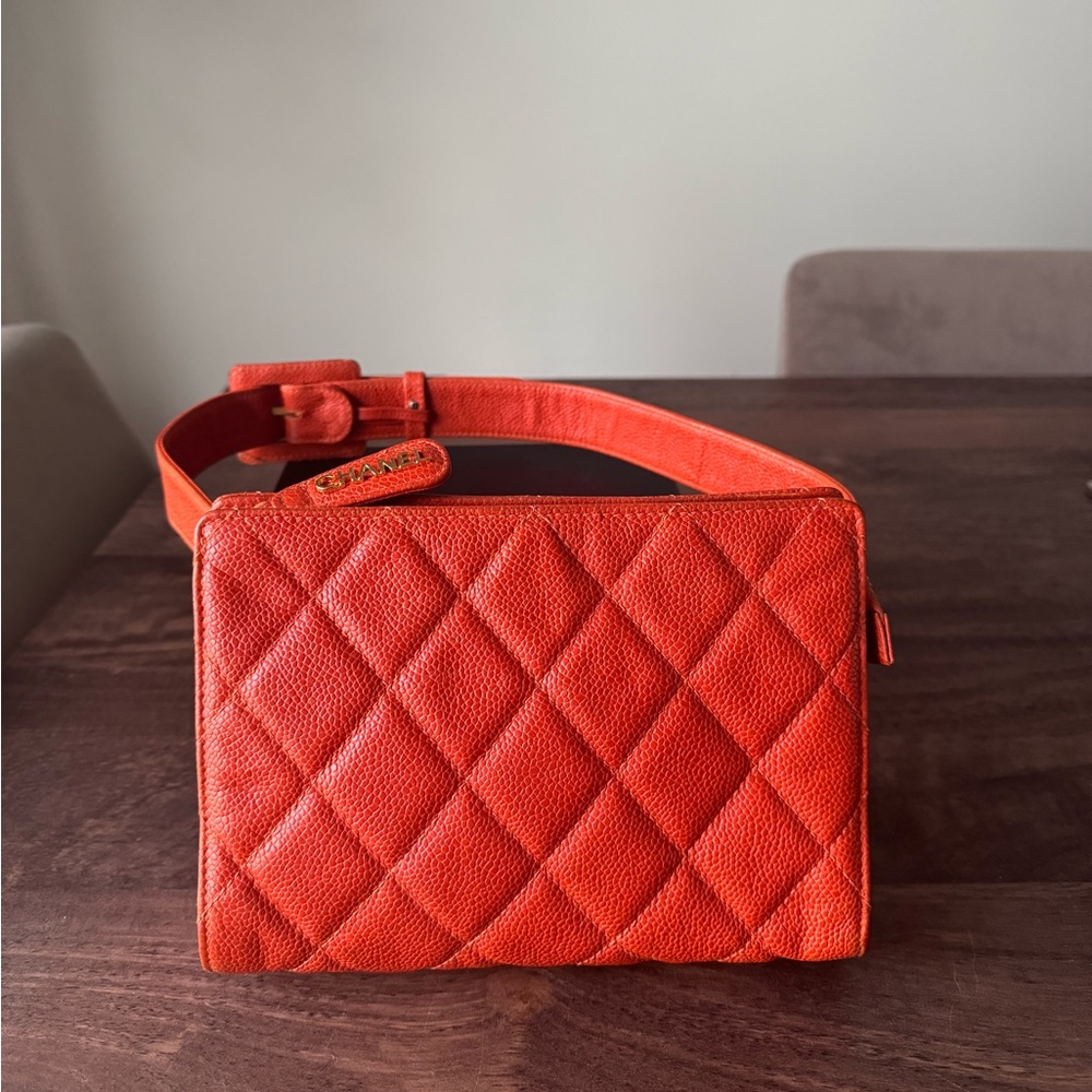 Chanel Waist Belt Fanny Pack Orange Caviar Bag